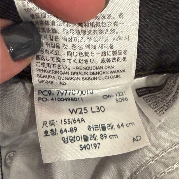 Levi’s Dad Jeans 25 Baggy Straight Leg Washed Black High Rise Utility Denim - Picture 9 of 9